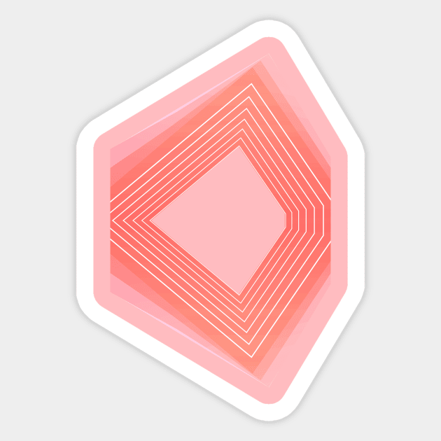 Geometric minimal linear pink Sticker by carolsalazar